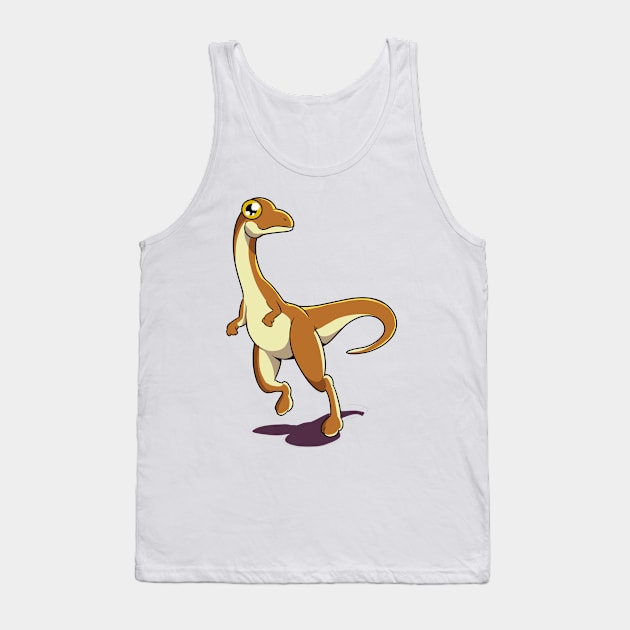 Cartoon Gallimimus Tank Top by Modern Medieval Design